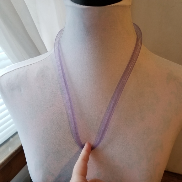 Relisted-Sajen mesh necklace Sterling Silver woven tube lavender purple - Picture 3 of 13